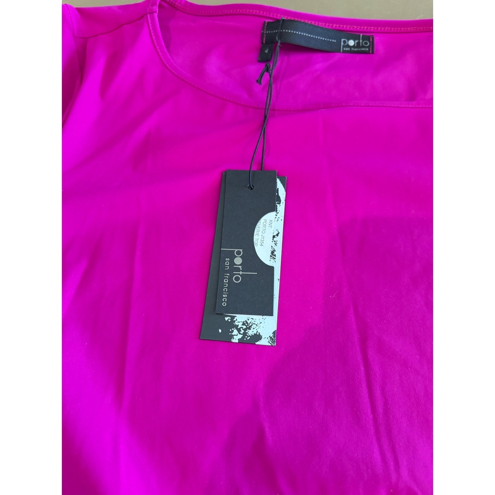 NEW Porto San Francisco Reverie Top Pink Asymmetric Avant Garde Minimalist Sz 4 - Picture 8 of 14